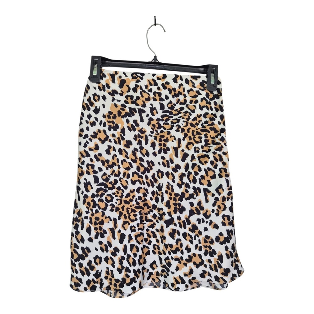 Aritzia Babaton Slip Skirt Size 4 Leopard Animal Print Satin Midi Y2K NWT